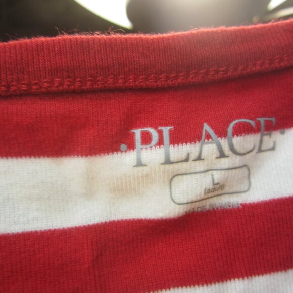 HOLIDAY STRIPED ONE PIECE UNISEX PAJAMAS, LARGE ADULT - Picture 4 of 5